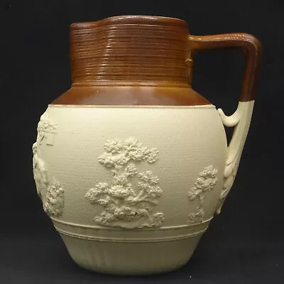 Buy Antique 18/19thC TURNER Sprigged Stoneware  Hunt Gathering  JUG C1795-1810 • 45£