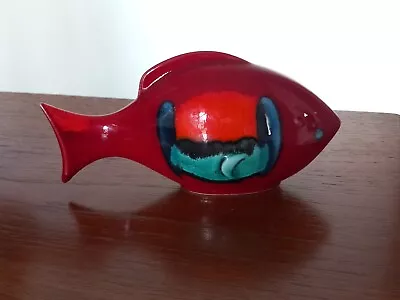 Buy Poole Pottery Volcanic Red Ceramic Fish Ornament. Coloured Detail.16cm L. 9cm H • 29.99£