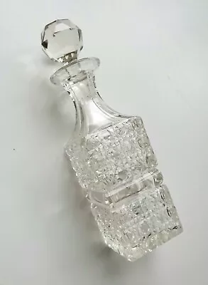 Buy Vintage Cut Glass Mini Decanter Or  Perfume Bottle With Stopper 13cm Tall • 6.95£