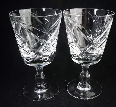 Buy 2 X Royal Brierley Crystal RBR23 Wine Glasses 4.75 H (fully Signed) • 12.99£
