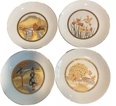 Buy Four Japanese Chokin Art Style Plates . Great Condition. • 6.99£