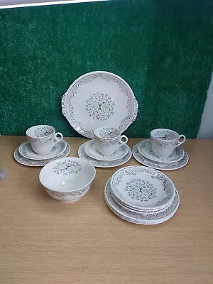 Buy ART DECO GRINDLEY POTTERY PART TEA  SET FLORAL 18 Piece  • 45£