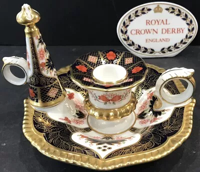 Buy Royal Crown Derby Imari 1128 SGB Chamber / Candle Stick + Snuffer 1st 1999 • 199£