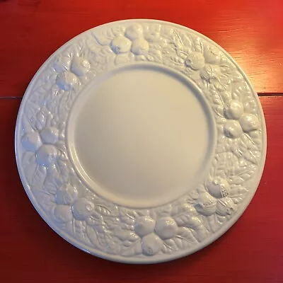 Buy Este CE Italy Round Serving Platter Plate White Embossed Fruit - Small Chip • 57£