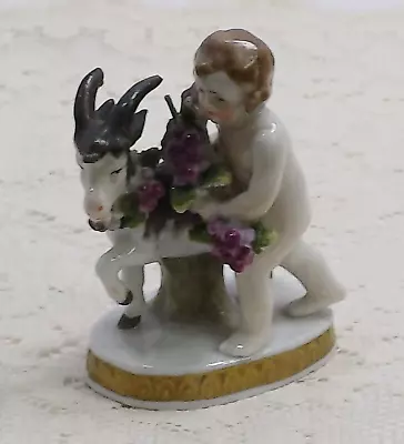 Buy Antique Chelsea Porcelain Cherub Boy With Goat Figurine / Gold Anchor / C1758 • 14.99£