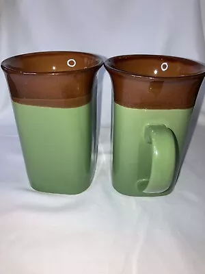 Buy Set Of 2 Royal Norfolk 2 Tone Green/Brown Stoneware Coffee Mugs 14oz Capacity  • 11.18£