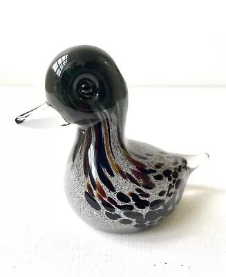 Buy Langham Glass Duck Very Cute Grey & Brown Small 7cm Tall Very Good Condition • 25.95£
