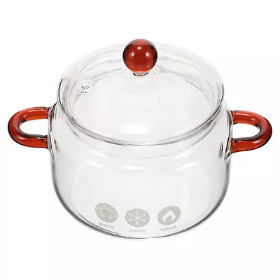 Buy High Borosilicate Glass With Lid Clear Pots For Cooking Glass Cookware • 12.94£