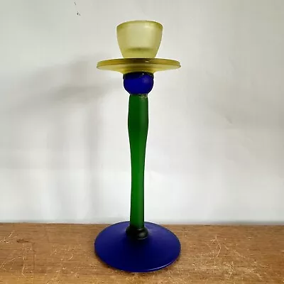 Buy Marc Aurel Nachtmann Coloured Glass Candlestick Tulip Green Blue Candle Holder • 18£