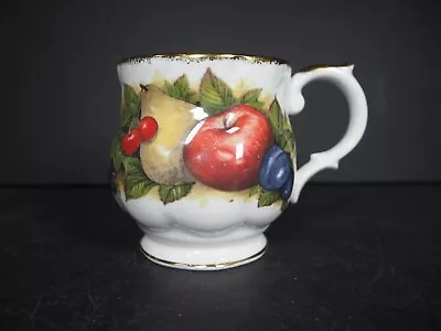 Buy Queens Fine Bone China Cup / Mug Gold Trim Antique Fruit Pattern • 7.99£