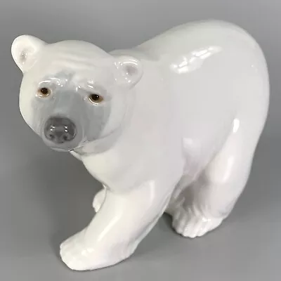 Buy Lladro Polar Bear Figurine Attentive 1207 5  X 4  Porcelain White Bear Figure • 24.99£