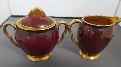 Buy Vintage Carlton Ware Rouge Royale - Milk Jug & Lidded Sugar Bowl • 12.50£