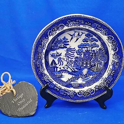 Buy Blue & White WILLOW Soup Plate (9.5 , 24cm) * Antique Victorian C1890s GC • 9£