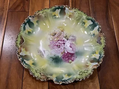 Buy Antique Porcelain RS Prussia Carnation Mold Cabinet Bowl • 64.42£
