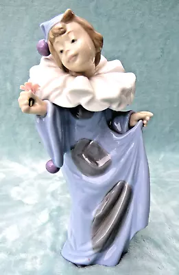 Buy Vintage Nao By Lladro Pierrot With Flower Boy Clown Perfect Condition 8  Tall • 20£