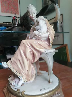 Buy Retired Rare CapoDimonte Giuseppi Armani Florence Figurine Mother And Baby 1983 • 55£