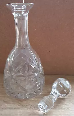Buy Vintage Cut Lead Crystal Glass Decanter Tall Wine Bell Shaped With Stopper • 15£