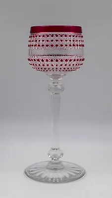 Buy Rare Baccarat Fleur Pattern, Cranberry Cut To Clear Glass Wine, Circa 1910 • 698.95£