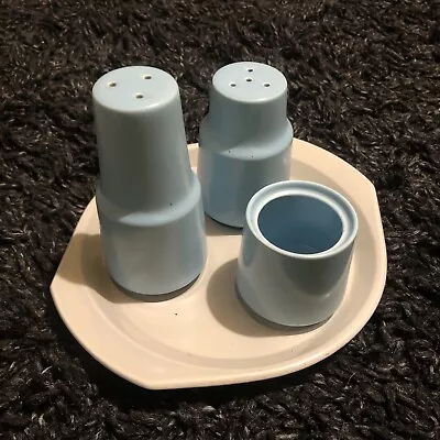 Buy Poole Pottery Duck Egg Blue Salt & Pepper Pots Egg Cup Set • 15£