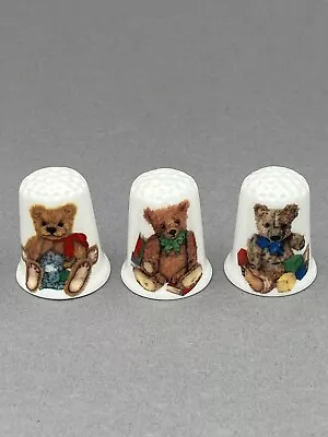 Buy Teddy Bears English Fine Bone China Thimbles Full Set Of Three • 4.50£