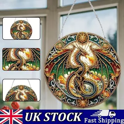 Buy Stained Glass Animal Diamond Drawing Hanging Ornament Dragon Window Suncatcher • 9.89£