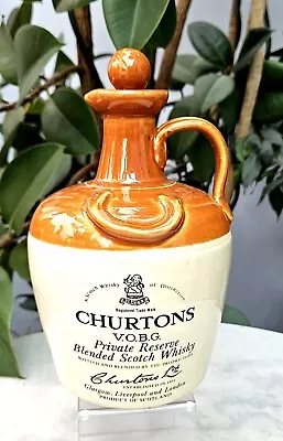 Buy Vintage Stoneware Small Flagon Churtons VOBG Scotch Whisky -- GT15 • 20£