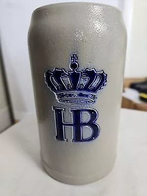 Buy Vintage HB Hofbrauhaus Beer Stein Jug 1 Litre Salt Glaze Pottery German Made • 20£