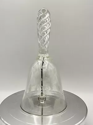 Buy Vintage Glass Bell - Handmade With Swirl Handle And Etched Festive Decoration • 15£