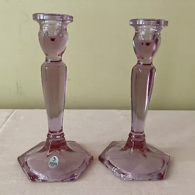 Buy Vintage Fenton Light Purple Glass Candlesticks 8 1/2  Tall No Chips • 15.83£