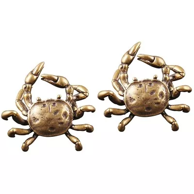 Buy  2 PCS Crab Figure Toy Sea Animals Chinese Feng Shui Statue Ornaments Bookshelf • 11.98£