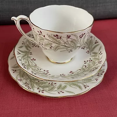 Buy Vintage Roslyn Bone China Whispering Grass Trio Set. Tea Cup, Saucer, Side-plate • 6.50£