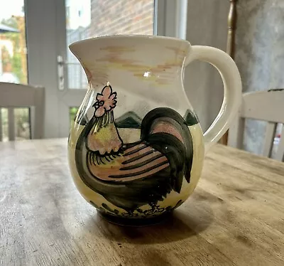 Buy Large ANTIQUE Hand Painted Ceramic Cockerel Chicken Jug Vase 20cm Tall • 20£