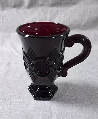 Buy Vintage Avon Cape Cod Ruby Red Glassware Pedestal Mug • 1.86£