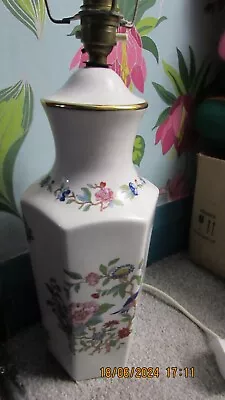 Buy Tall Aynsley Lamp Pembroke Pattern With Birds And Flowers 15 & 1/2 Inches Approx • 6.99£