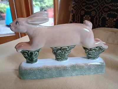Buy Vintage Rye Pottery Running Rabbit Hare Figurine • 39.99£