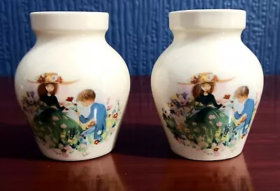 Buy Pair Of Matching Vintage Brixham Pottery Vases Devon England • 16.30£