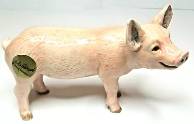 Buy JOHN BESWICK Ceramic Farmyard Animals - WHITE PIGLET Standing - New 2019 • 20£