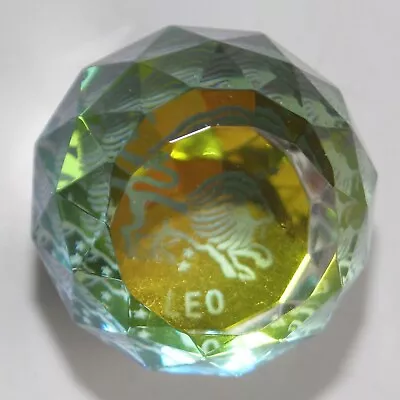 Buy Small Leo Star Sign Cut Glass And Shiny Paperweight • 4.99£