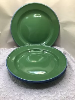 Buy Set 6 Pottery Barn Forest Green Enameled Plates 10” Picnic Pool Party Camping • 36.32£