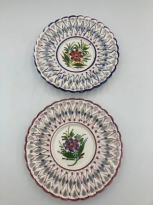 Buy Two Fabulous Vintage RCCL Small Portuguese Pierced Hand Painted Plates • 9£