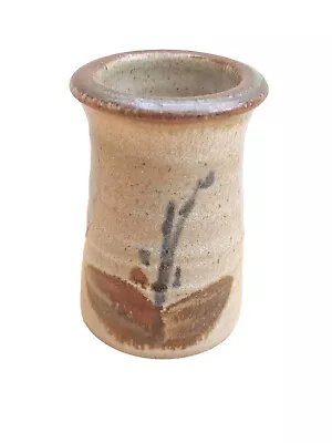 Buy Handpainted Studio Pottery  Speckled Stoneware 7cm Tall Glazed Posy Vase Flower • 6£