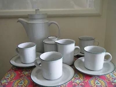 Buy Noritake Royal Meridian Coffee Pot Set Green 4 Cup Saucer Sugar Bowl Milk Jug Br • 10£