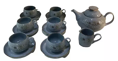 Buy Denby Fine Stoneware Reflections Tea Set  - Teapot, 6 X Cups & Saucers, Milk Jug • 55£