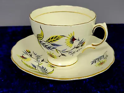 Buy Tea Cup And Saucer Royal Vale Mayfair England Bone China Yellow Flower • 12.02£