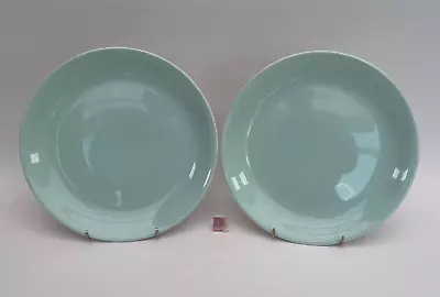 Buy Poole Pottery Twin Tone Gloss Glaze Ice Green Set Of 2 Dinner Plates 10  Vintage • 21.99£