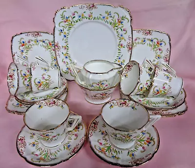 Buy Antique English Royal Albert Crown China 21pc Floral Tea Set 784772 Pat No 8553 • 49£