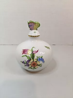Buy Vintage Herend Hungary Printemps Perfume Bottle With Butterfly Finial #6759 K97 • 186.39£