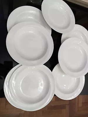 Buy Wedgwood Vintage Solar Range Rimmed Soup Bowls 23cm X8 Piece Se,t All Pristine • 75£