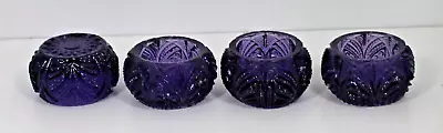 Buy Set Of 4 Antique Pressed Glass Open Salts Dips, DEEP PURPLE-AMETHYST • 27.95£