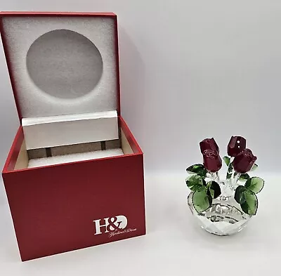 Buy Hyaline And Dora Crystal Glass Roses 4  Boxed Beautiful Gift • 38.99£